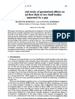 An Experimental Study of Geometrical Effects On The Drag and Field of Bluff Bodies Separated by A Gap