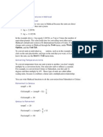 Calculating Temperatures in Mathcad