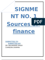 Sources of Finance