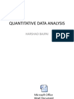 Quantitative Data Analysis: Harshad Bajpai