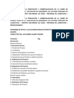 Mejoramiento de La Produccion y Comercializacion de La Carne de Ganado Ovino de La