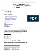 Aluminium Alloys Aluminium 5754 Properties Fabrication and Applications Supplier Data by Aalco