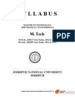 SYLLABUS - M TECH Mechanical - Engineering - JNU