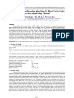 Novel Encoding and Decoding Algorithm For Block Turbo Codes Over Rayleigh Fading Channel