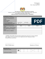 DGTA-REG 1 Aircraft Registration Form