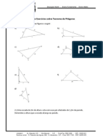 Lista Teorema de Pitagoras Oitavo Ano