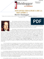 Heidegger La Constitucion Ontoteologica de La Metafisica