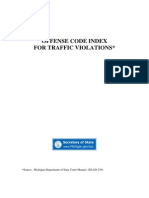 Offense Code Index For Traffic Violations