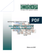 CESOP. VIOLENCIA Y MALTRATO A MENORES EN MÉXICO. Reporte Temático NÚM. 1 Cámara de Diputados.