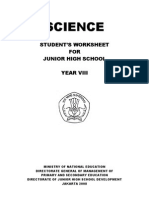 Science: Student'S Worksheet FOR Junior High School Year Viii