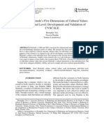 Measuring Hofstede's Five Dimensions of Cultural Values