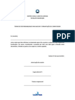 Termo de Responsabilidade para Backup e Formatação de Computador