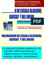 Valoración Escala Glagow, Ramsay, Dolor y