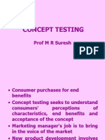 Concept Testing: Prof M R Suresh