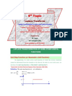 6 6 6 6 Topic Topic Topic Topic: Laplace Transforms Laplace Transforms Laplace Transforms Laplace Transforms