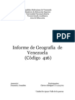 Informe de Geografía de Venezuela (Código 416)