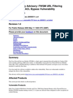 Cisco Security Advisory: FWSM URL Filtering Solution TCP ACL Bypass Vulnerability