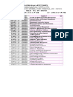 Sathyabama University M.B.A - 2012-2014 BATCH: University Theory Examinations Schedule, Aug