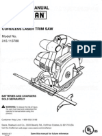 Craftsman Cordless Laser Trim Saw Model 315.115780 PDF