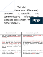 Tutorial 1. Is/are There Any Difference(s) Between Structuralist and Communicative Influence in Language Assessment? Which Has Higher Impact ?