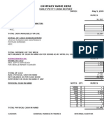 Petty Cash Report