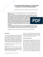 Short-And Long-Term Outcomes of Acute Upper Extremity Arterial Thromboembolism