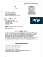 Curriculum Vitae Jovan Soldatovic