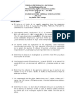 Problemas de Aplicacion de Sistemas de Ecuaciones Lineales 2011 Sin Respuestas