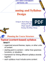 Course Planning and Syllabus Design