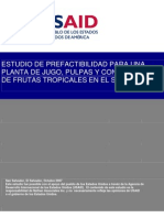 Estudio de Prefactiblidad para Una Planta de Jugo, Pulpas y Concentrados de Jugos