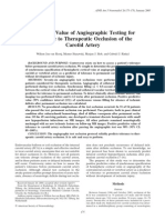 Predictive Value of Angiographic Testing For Tolerance To Therapeutic Occlusion of The Carotid Artery