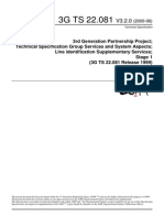 3rd Generation Partnership Project Technical Specification Group Services and System Aspects Line Identification Supplementary Services Stage 1 (3G TS 22.081 Release 1999)