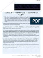 Genesis 6 - Who Were The "Sons of God"?