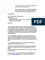 Proceso para Recuperar Plata de Radiografias o Peliculas Usando Acido Oxalico