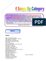 List of Songs by Category To Teach English