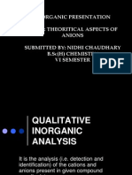 Qualitative Analysis of Cations and Anions