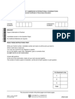 Biology Paper 6 November October 2008 IGCSE Question Paper QP