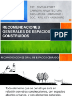 Recomendaciones Generales de Espacios Construidos