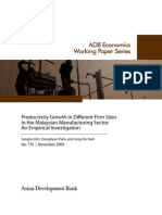 Productivity Growth in Different Firm Sizes in The Malaysian Manufacturing Sector: An Empirical Investigation