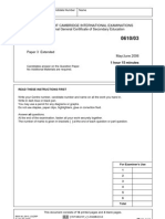 Biology Question Paper 3 May/June 2006