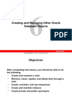 Creating and Managing Other Oracle Database Objects