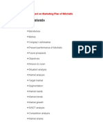 Project On Marketing Plan of Mitchells