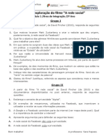 2013-14 AI 2º Ano, Guião de Exploração Do Filme A Rede Social.