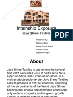 Textile Internship Exposure - Jaya Shree Textiles - Aditya Birla