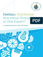 Dietitian,: Nutritional Therapist or Diet Expert?