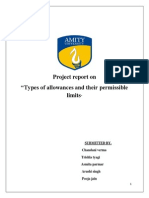 Project Report On "Types of Allowances and Their Permissible Limits