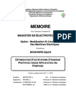 Optimisation D'un Systeme D'energie Photovoltaique Applicatiou Au Pompage