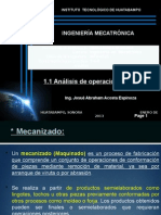 1.1 Análisis de Operación Maquinado