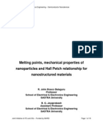 Melting Points, Mechanical Properties of Nanoparticles and Hall Petch Relationship For Nanostructured Materials