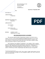 Department of Labor: MADDEN JAMES V MIDWEST TRANSPORT 2006STA00042 (SEP 27 2007) 144204 CADEC SD